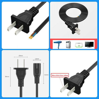 品質  2 Pin CCC Power Cord Electrical Two Core Plug For Audio Home Appliances 工場