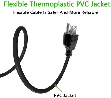 熱可塑性ポリ塩化ビニールの電気器具のSJTのタイプ米国3の熊手TVの電源コードを電源コード