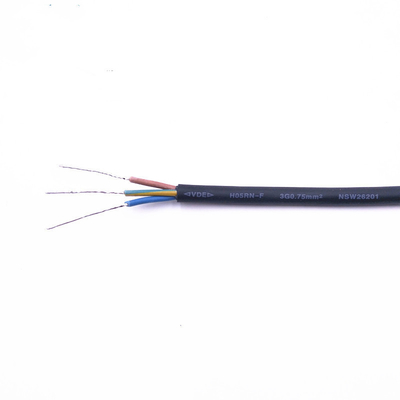 OEM ODMの黒のゴム製屈曲ケーブル0.75mm2 VDE CCC ROHSの証明